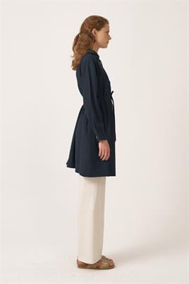 Asimetrik Kesim Gömlek Lacivert