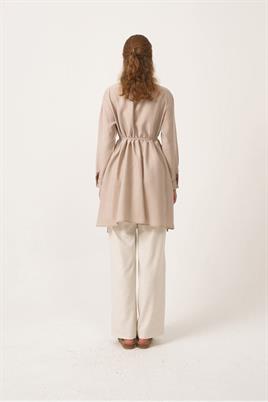 Asimetrik Kesim Gömlek Bej