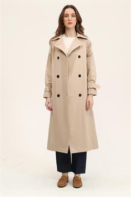 Astarlı Trençkot Krem