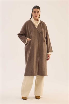 Astarsız Kaşe Kaban Kahverengi