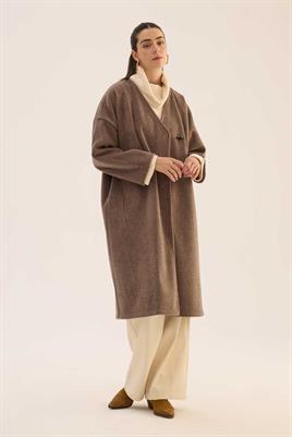 Astarsız Kaşe Kaban Kahverengi