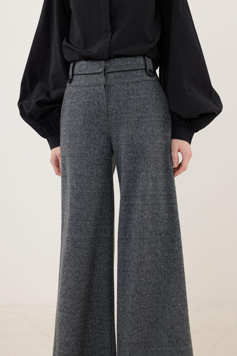 Balıksırtı Desen Pantolon Antrasit