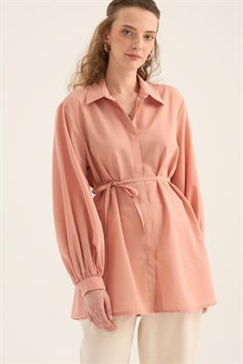 Balon Kollu Gömlek Pembe