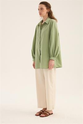 Balon Kollu Gömlek Yeşil