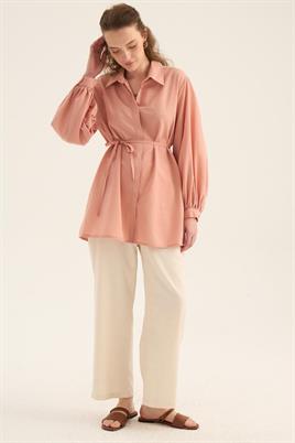 Balon Kollu Gömlek Pembe
