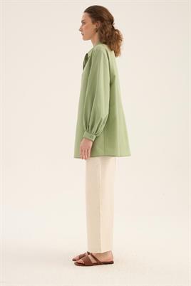 Balon Kollu Gömlek Yeşil