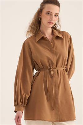 Balon Kollu Gömlek Camel