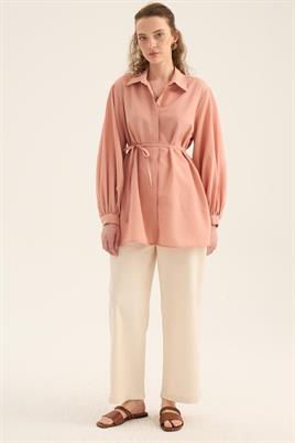 Balon Kollu Gömlek Pembe