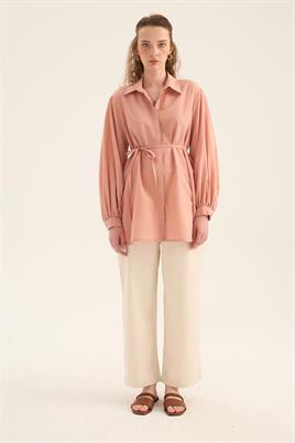 Balon Kollu Gömlek Pembe