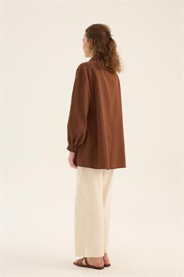 Balon Kollu Gömlek Acı kahve