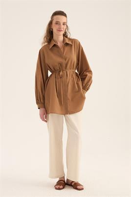 Balon Kollu Gömlek Camel