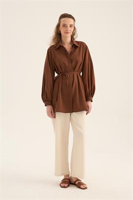 Balon Kollu Gömlek Acı kahve