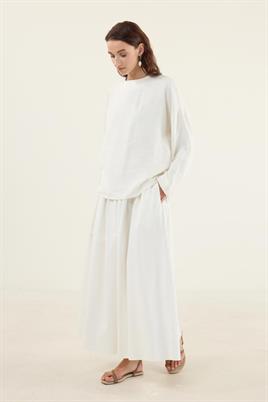 Basic Keten Bluz Ekru