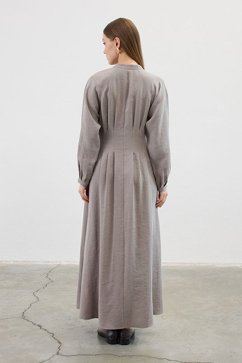 Bel Pileli Elbise Vizon