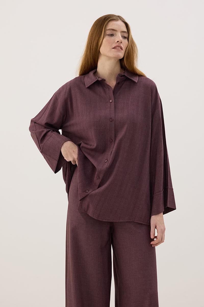 Beli Bağcıklı Pantolon Mürdüm