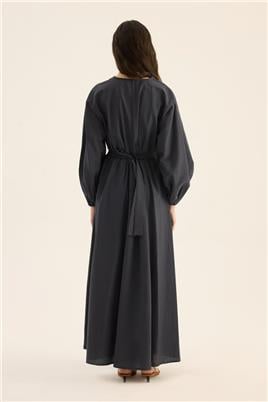 Beli Lastikli Elbise Antrasit