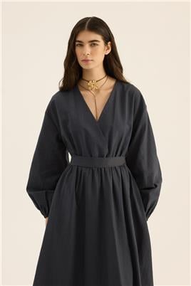 Beli Lastikli Elbise Antrasit