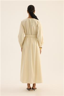 Beli Lastikli Elbise Taş