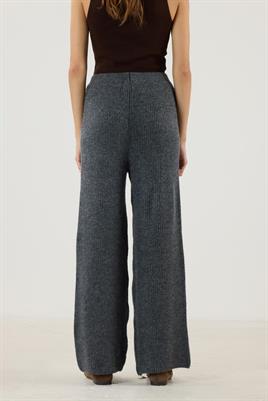 Beli Lastikli Örme Triko Pantolon Antrasit