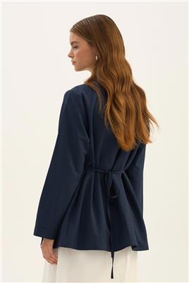 Bisiklet Yaka Gömlek Lacivert