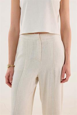 Biye Detaylı Pantolon Naturel