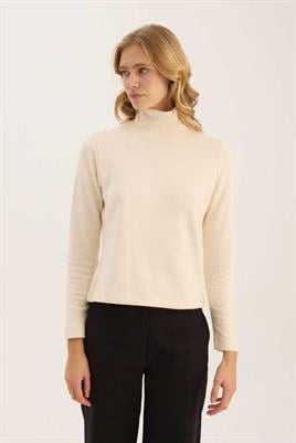 Boğazlı Triko Body Ekru