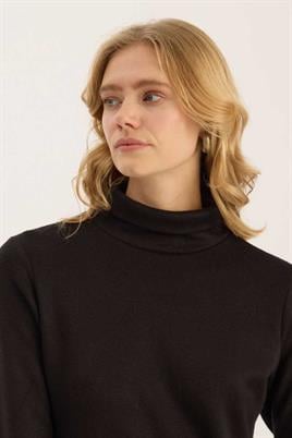 Boğazlı Triko Body Siyah