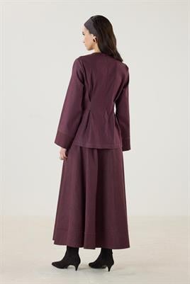 Bordo Kot Bluz, Etek Takım