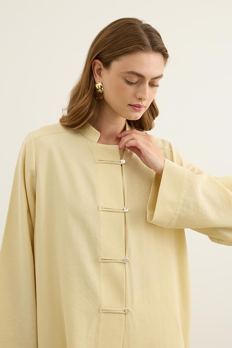 Britli Tensel Tunik Soft Sarı