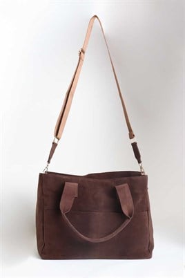 Büyük Süet Çanta Acı kahve