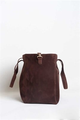 Büyük Süet Çanta Acı kahve