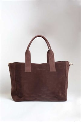 Büyük Süet Çanta Acı kahve