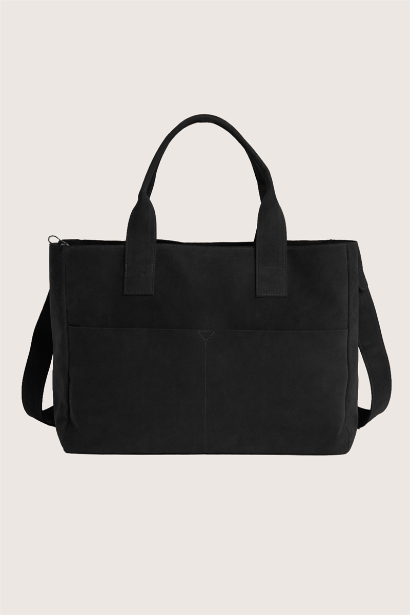 Büyük Süet Çanta Siyah