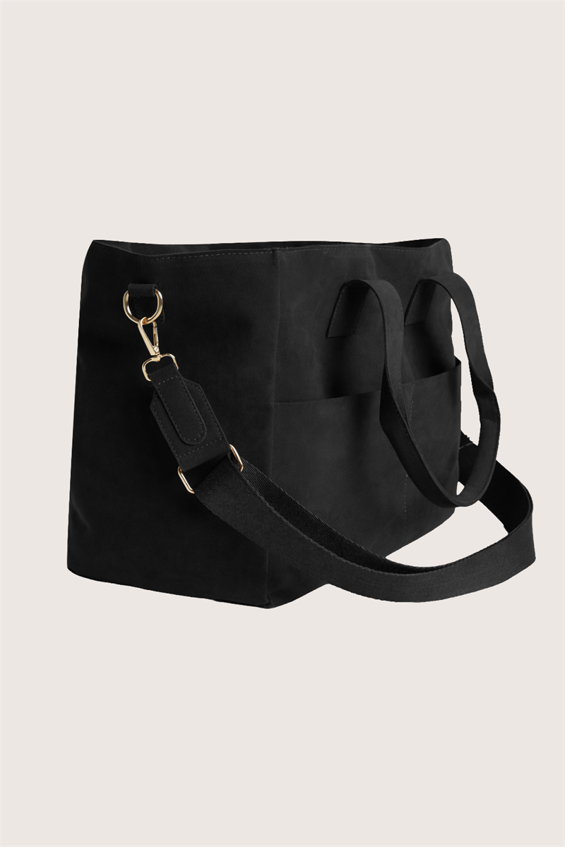 Büyük Süet Çanta Siyah