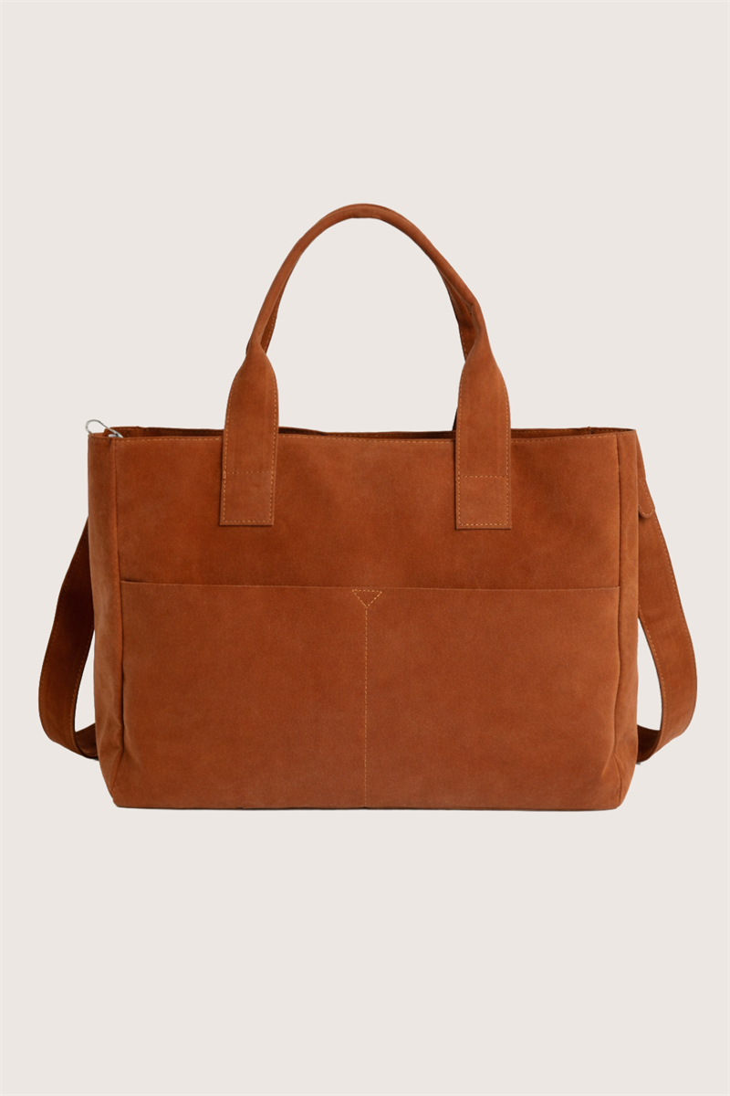 Büyük Süet Çanta Taba