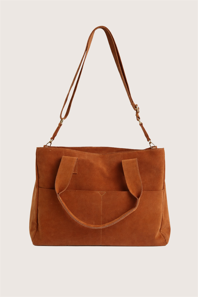 Büyük Süet Çanta Taba