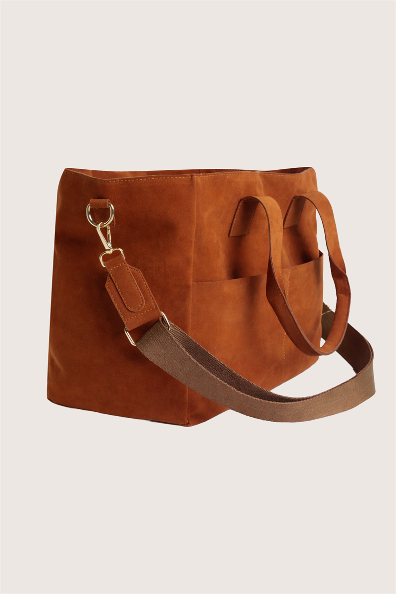 Büyük Süet Çanta Taba