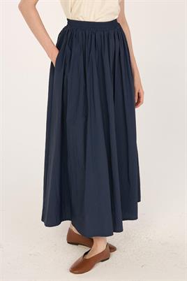 Büzgülü Etek Lacivert