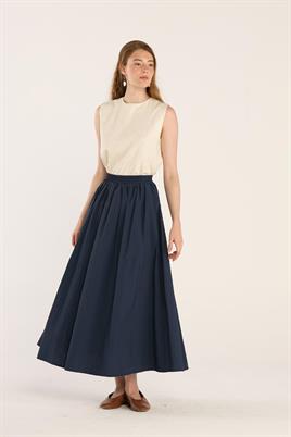 Büzgülü Etek Lacivert