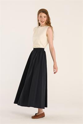 Büzgülü Etek Koyu Lacivert