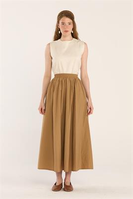 Büzgülü Etek Camel