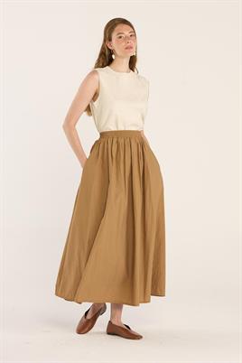 Büzgülü Etek Camel