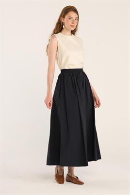 Büzgülü Etek Koyu Lacivert