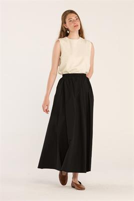 Büzgülü Etek Siyah