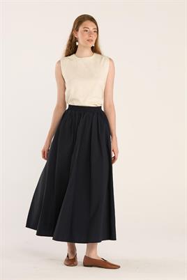 Büzgülü Etek Koyu Lacivert