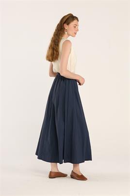 Büzgülü Etek Lacivert