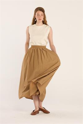 Büzgülü Etek Camel