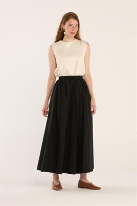 Büzgülü Etek Siyah