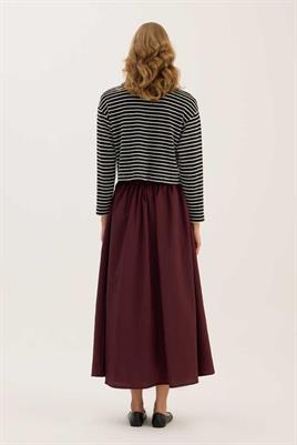 Büzgülü Etek Bordo
