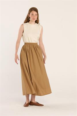 Büzgülü Etek Camel